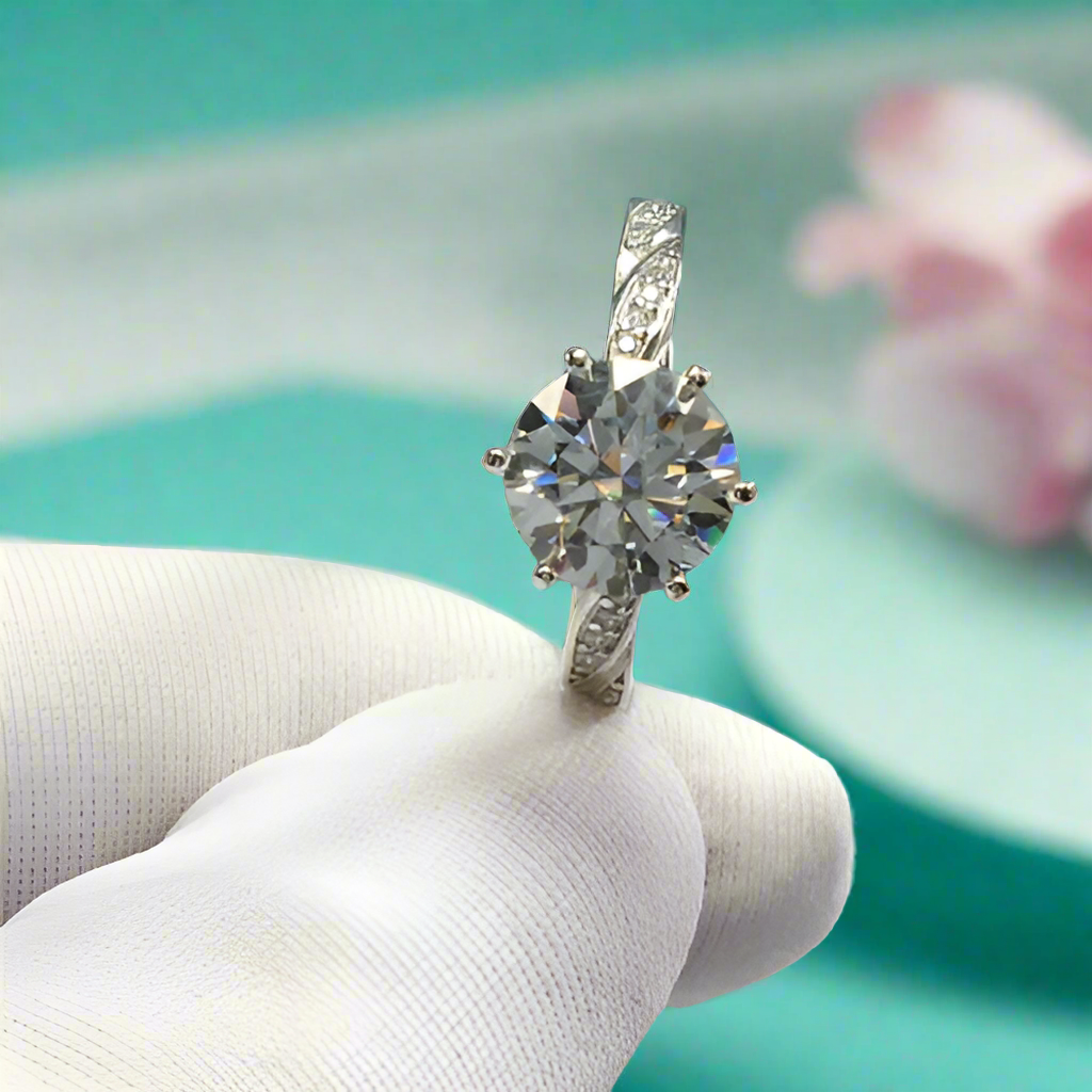 2.0ct Diamond Twin Blossom Engagement Ring in White Gold-Evani Jewelry
