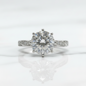 2.0ct Diamond Option Twin Blossom Engagement Ring in White Gold