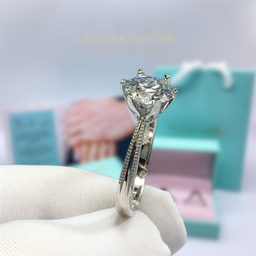 2.0ct Round Cut Diamond Dewdrop White Gold Engagement Ring-Evani Jewelry