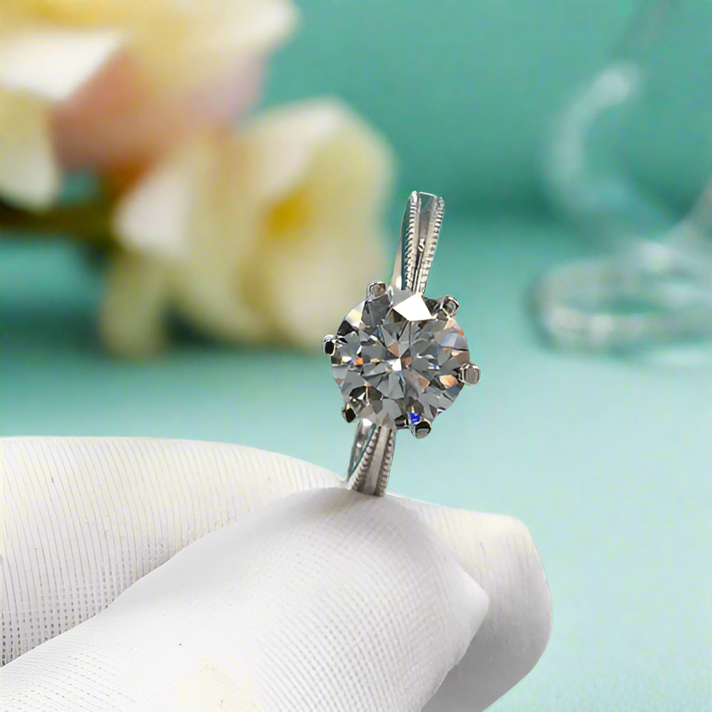 2.0ct Round Cut Diamond Dewdrop White Gold Engagement Ring-Evani Jewelry