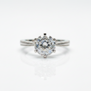 2.0ct Round Cut Diamond Option Dewdrop White Gold Engagement Ring