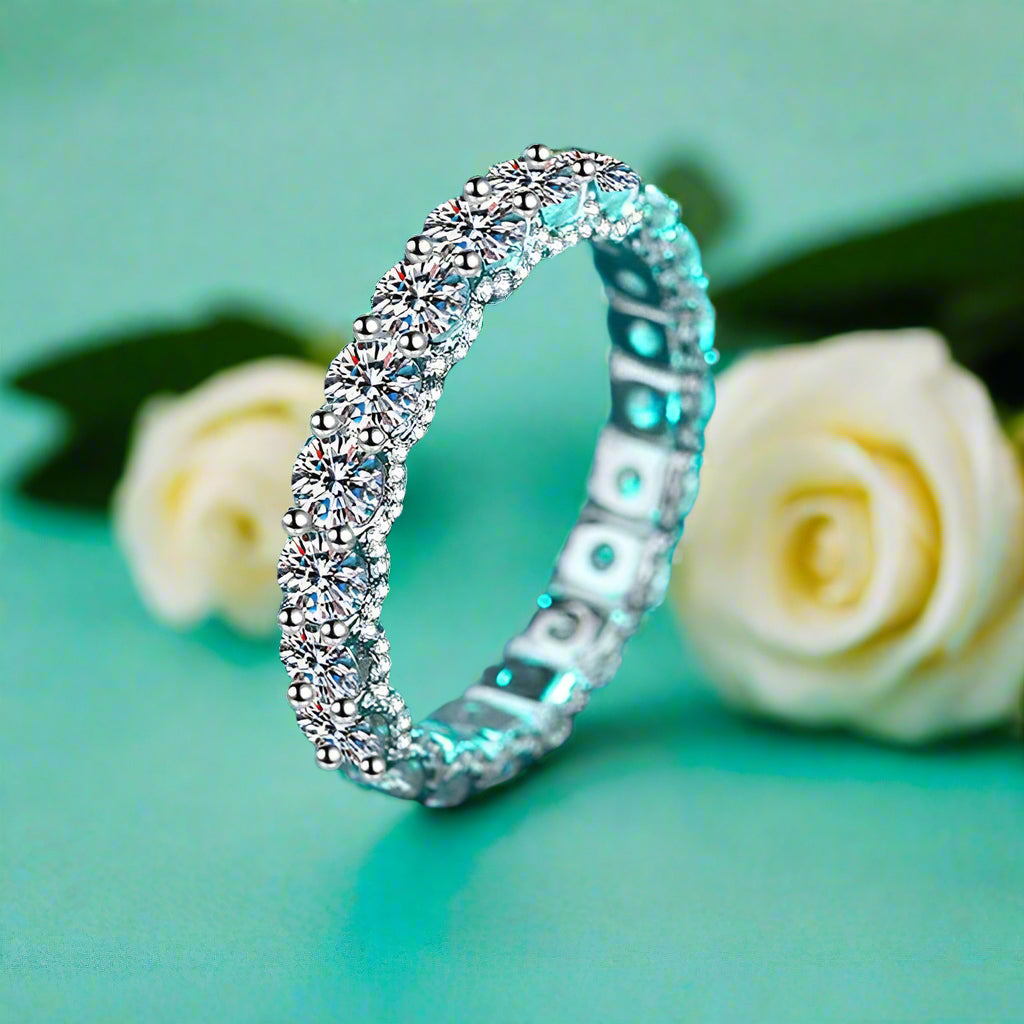 2.1 Cttw Round Diamond Full Eternity Wedding Band-Evani Naomi Jewelry