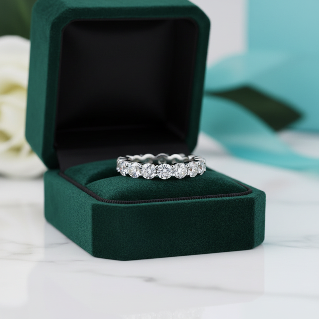 2.1 Ctw Round Diamond Option Full Eternity Wedding Band - Evani Naomi Jewelry