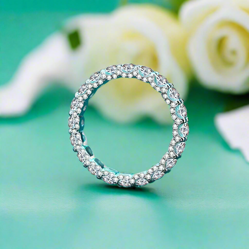 2.1 Cttw Round Diamond Full Eternity Wedding Band-Evani Naomi Jewelry