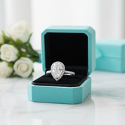 2.2 Ct Pear Cut Halo Diamond Engagement Ring-Evani Jewelry