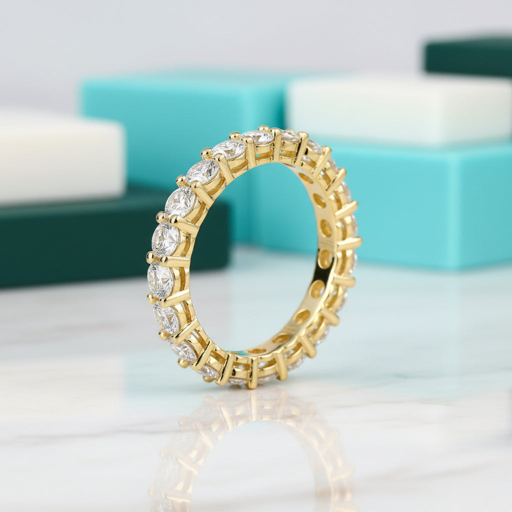 2.2 Ct Round Eternity Diamond Wedding Band-Evani Jewelry