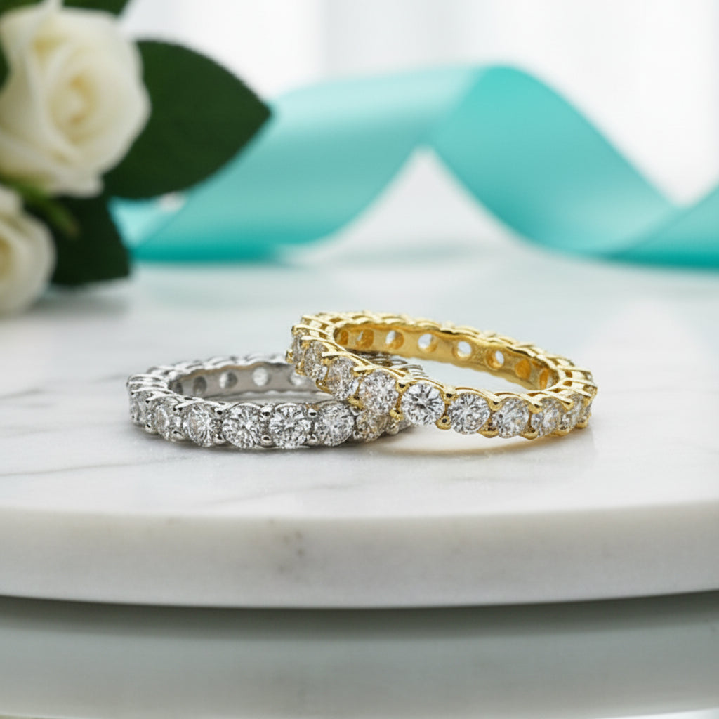 2.2 Ct Round Eternity Diamond Wedding Band-Evani Jewelry