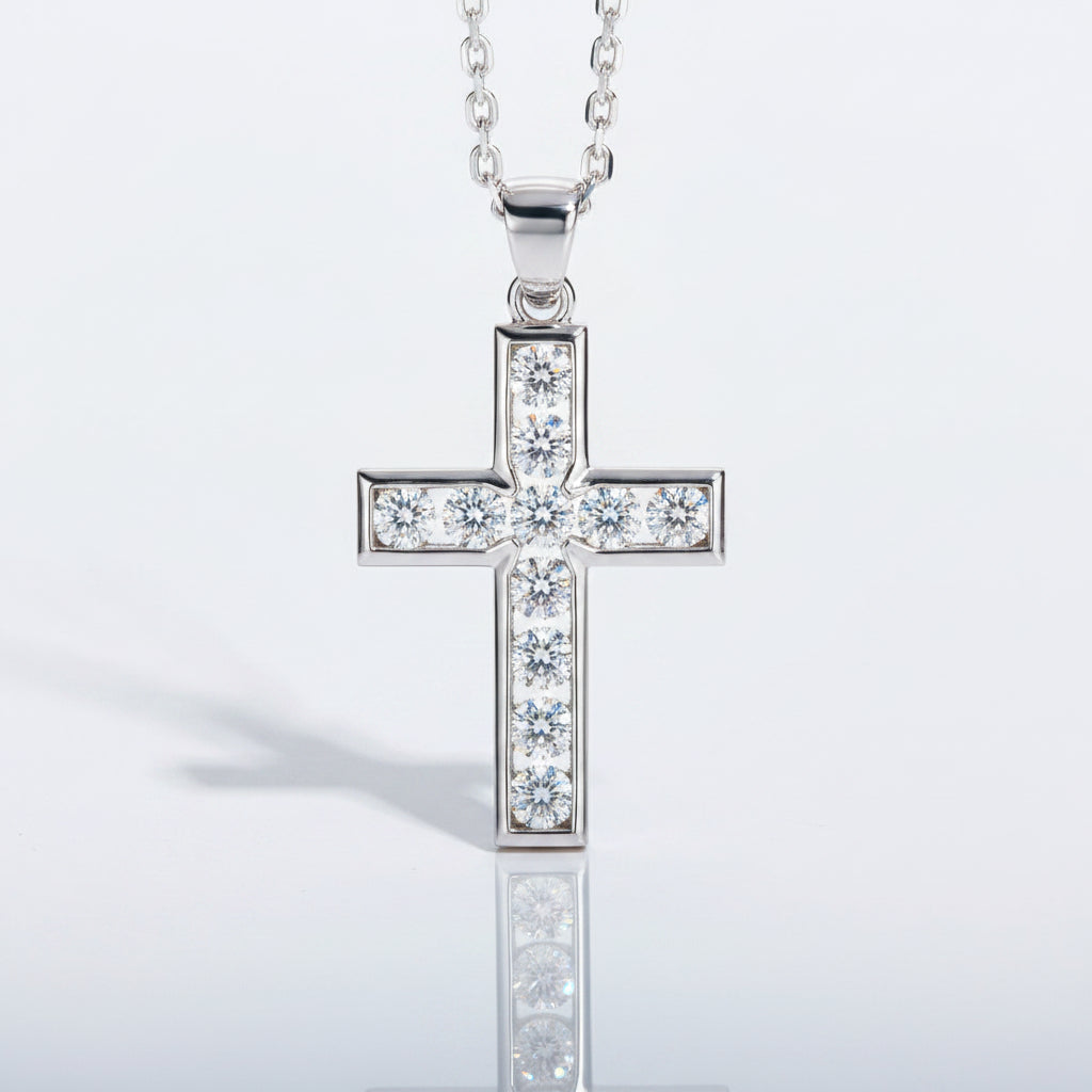 2.2 Cttw Diamond Cross Pendant Necklace-Evani Jewelry