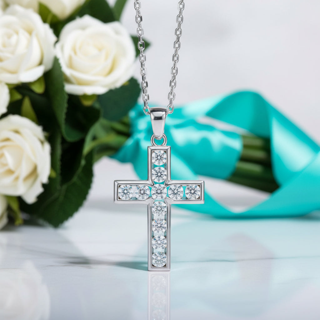 2.2 Cttw Diamond Cross Pendant Necklace-Evani Jewelry