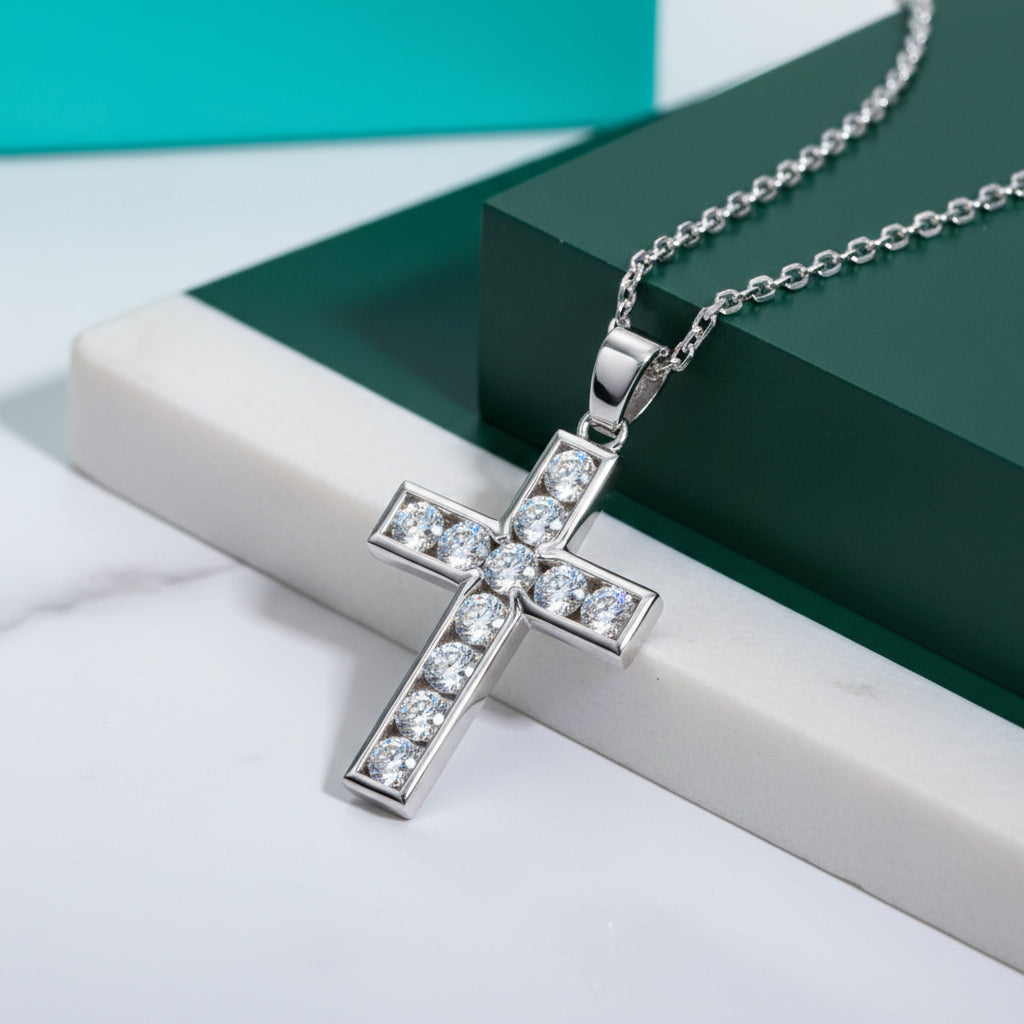 2.2 Cttw Diamond Cross Pendant Necklace-Evani Jewelry