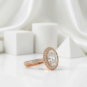 2.30 ct Oval Cut Diamond 14K Rose Gold Engagement Ring