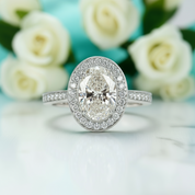 2.30 ct Oval Cut Diamond 14K Rose Gold Engagement Ring