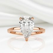 2.30 ct Pear Shaped Diamond Option 14K Rose Gold Engagement Ring - Evani Naomi Jewelry