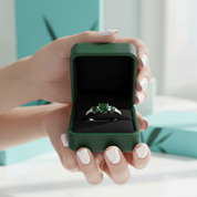 2.4 Ct Round Cut Three Stone Diamond Option Bar Engagement Ring - Evani Naomi Jewelry