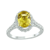 2.5 Ct Oval Cut Yellow Diamond Halo Engagement Ring-Evani Naomi Jewelry