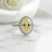 2.5 Ct Oval Cut Topaz Halo Engagement Ring