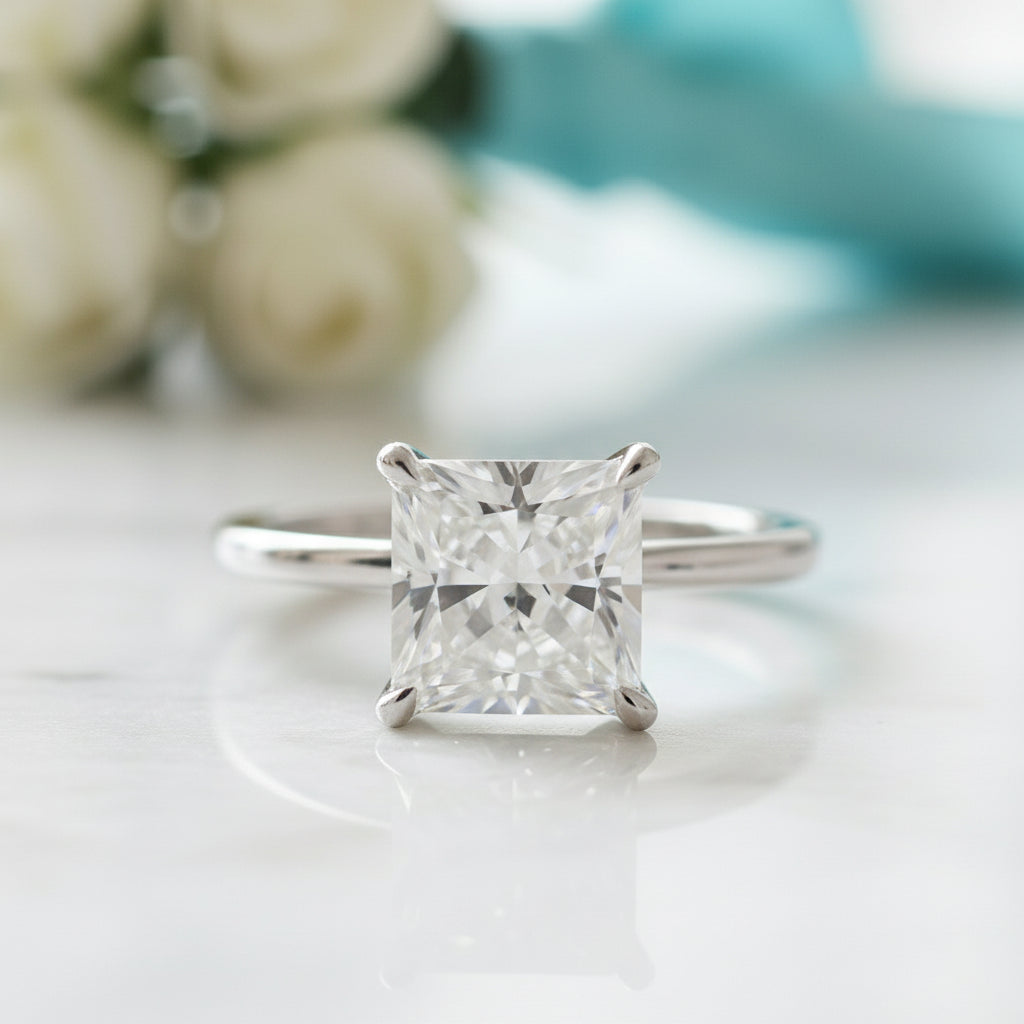 2.5 Ct Princess Cut Diamond Classic Engagement Ring-Evani Jewelry