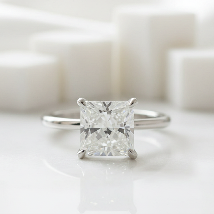 2.5 Ct Princess Cut Diamond Classic Engagement Ring-Evani Jewelry