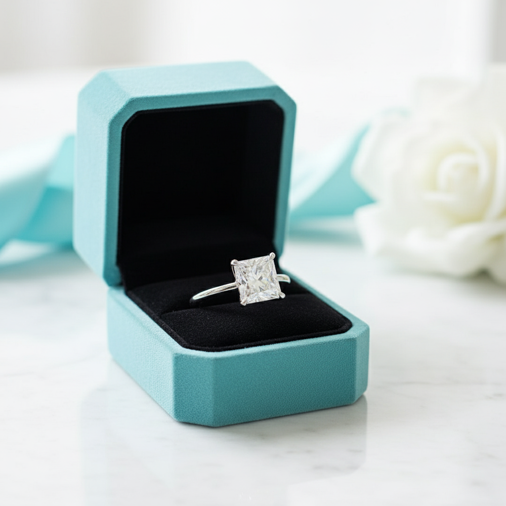 2.5 Ct Princess Cut Diamond Classic Engagement Ring-Evani Jewelry