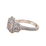 2.5 Ct Radiant Cut Three Stone Engagement Ring - Evani Naomi Jewelry