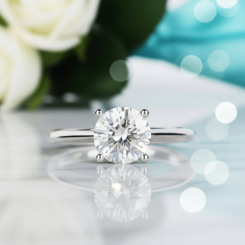 2.5 Ct Round Cut Solitaire Diamond Engagement Ring-Evani Jewelry