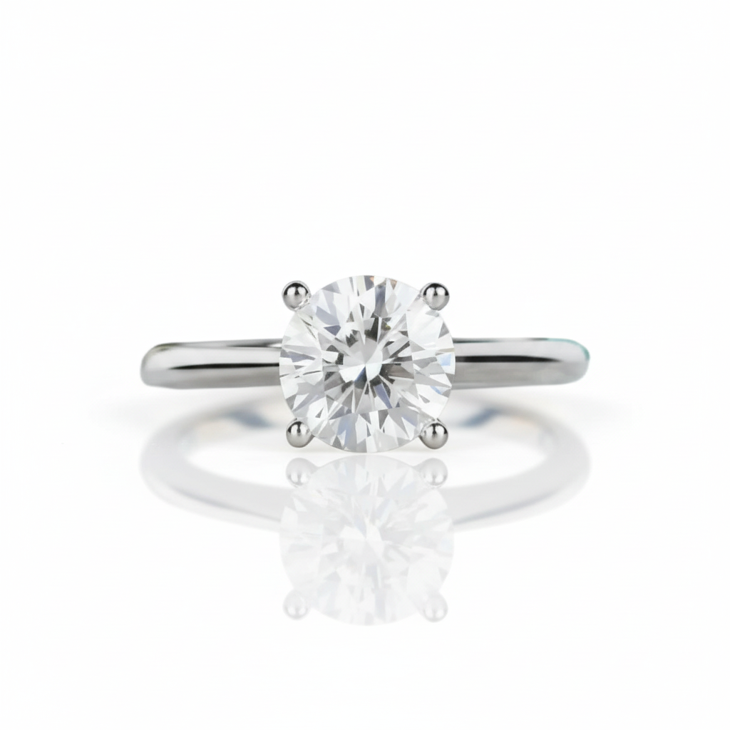 2.5 Ct Round Cut Solitaire Diamond Option Engagement Ring - Evani Naomi Jewelry