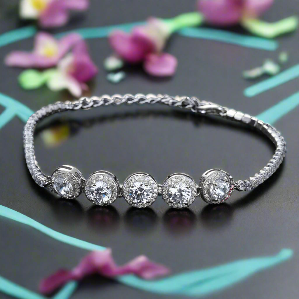 2.5 Ct Round Diamond Classic Cow Head Tennis Bracelet-Evani Jewelry