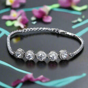 2.5 Ct Round Diamond Classic Cow Head Tennis Bracelet-Evani Naomi Jewelry