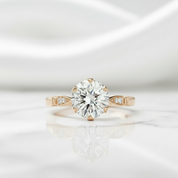 2.5 ct Round Brilliant Cut Diamond Option 14k Rose Gold Engagement Ring - Evani Naomi Jewelry