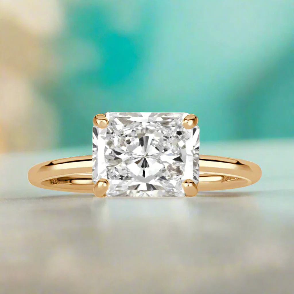 2.50 Ct Radiant Cut Diamond 14k Yellow Gold Engagement Ring-Evani Naomi Jewelry