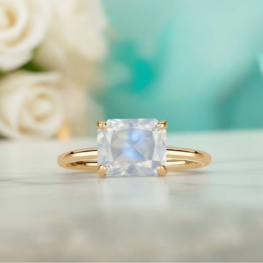 2.50 Ct Radiant Cut Diamond 14k Yellow Gold Engagement Ring-Evani Naomi Jewelry