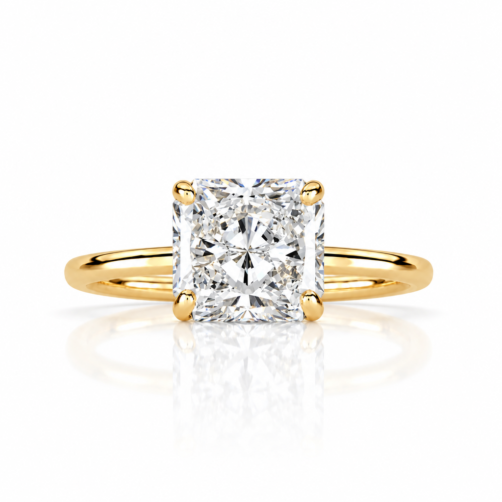 2.50 Ct Radiant Cut Moonstone Engagement Ring