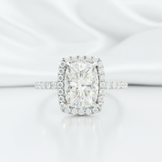 2.50 ct Cushion Cut Diamond Option 14k White Halo Engagement Ring - Evani Naomi Jewelry