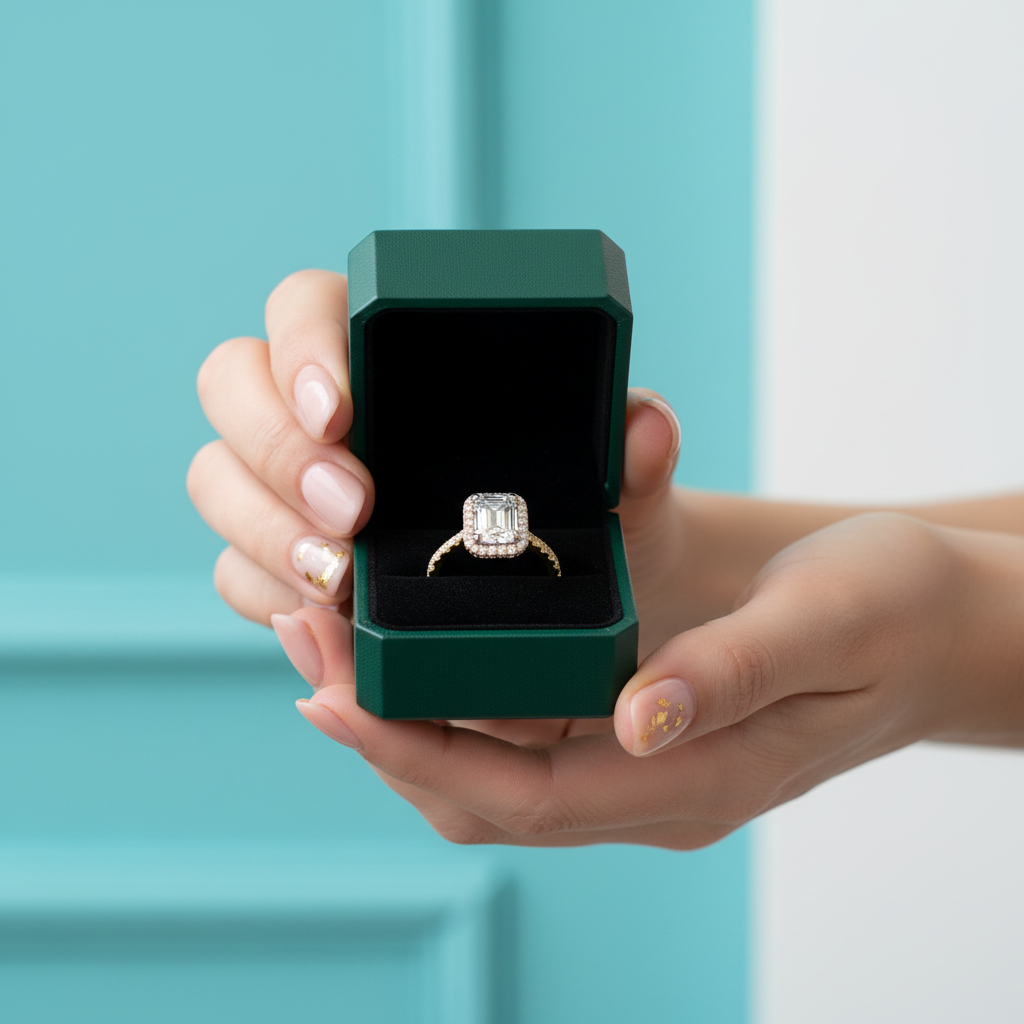 2.50 ct Emerald Cut Diamond Option Two Tone 14k Gold Engagement Ring - Evani Naomi Jewelry