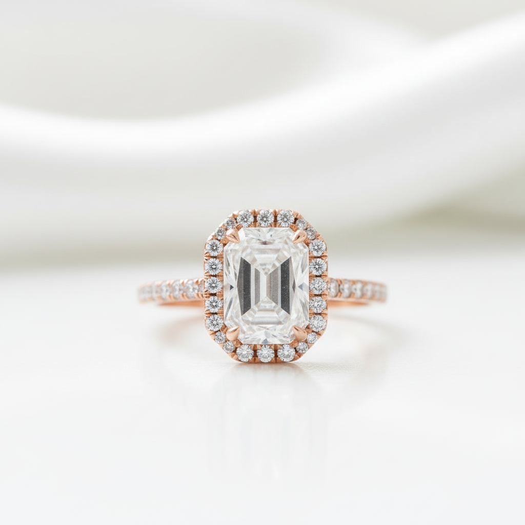 2.50 ct Halo Radiant Cut Diamond Option Engagement Ring - Evani Naomi Jewelry