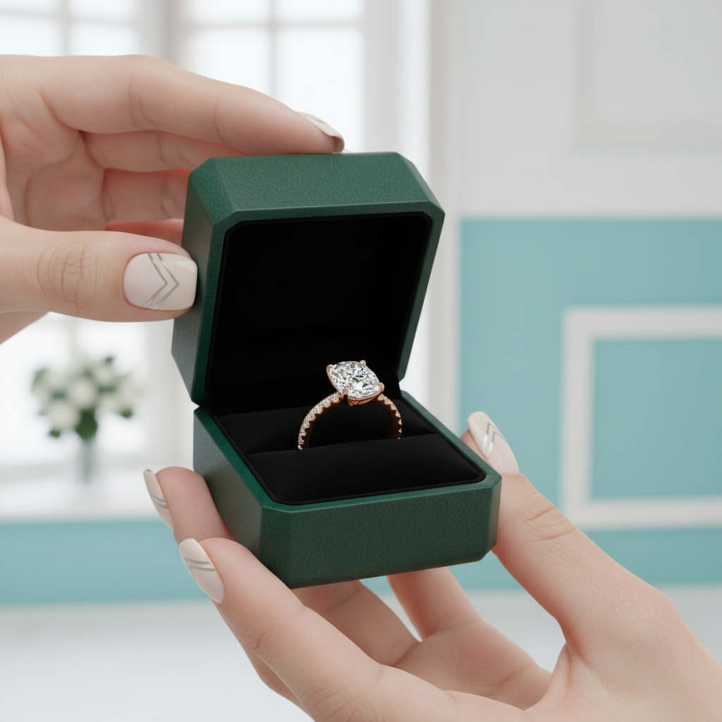 2.50 ct Old Mine Cut Diamond Option 14K Rose Gold Engagement Ring - Evani Naomi Jewelry
