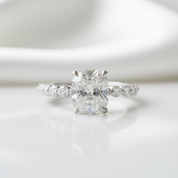 2.50 ct Old Mine Cut Diamond Option 14k White Gold Engagement Ring - Evani Naomi Jewelry