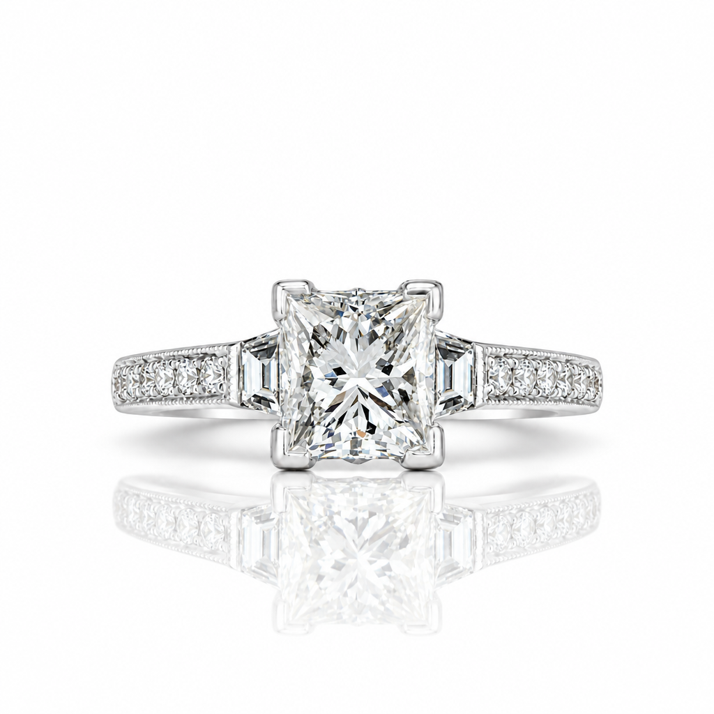 2.50 ct Princess Cut Diamond Option Engagement Ring – Evani Jewelry