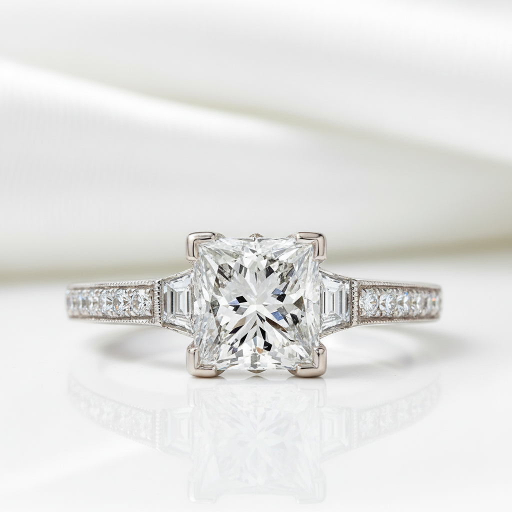 2.50 ct Princess Cut Diamond Option Engagement Ring - Evani Naomi Jewelry