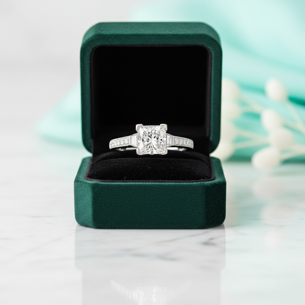 2.50 ct Princess Cut Diamond Option Engagement Ring - Evani Naomi Jewelry