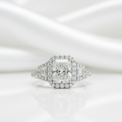 2.50 ct Radiant Cut Diamond Option 14k White Gold Engagement Ring - Evani Naomi Jewelry