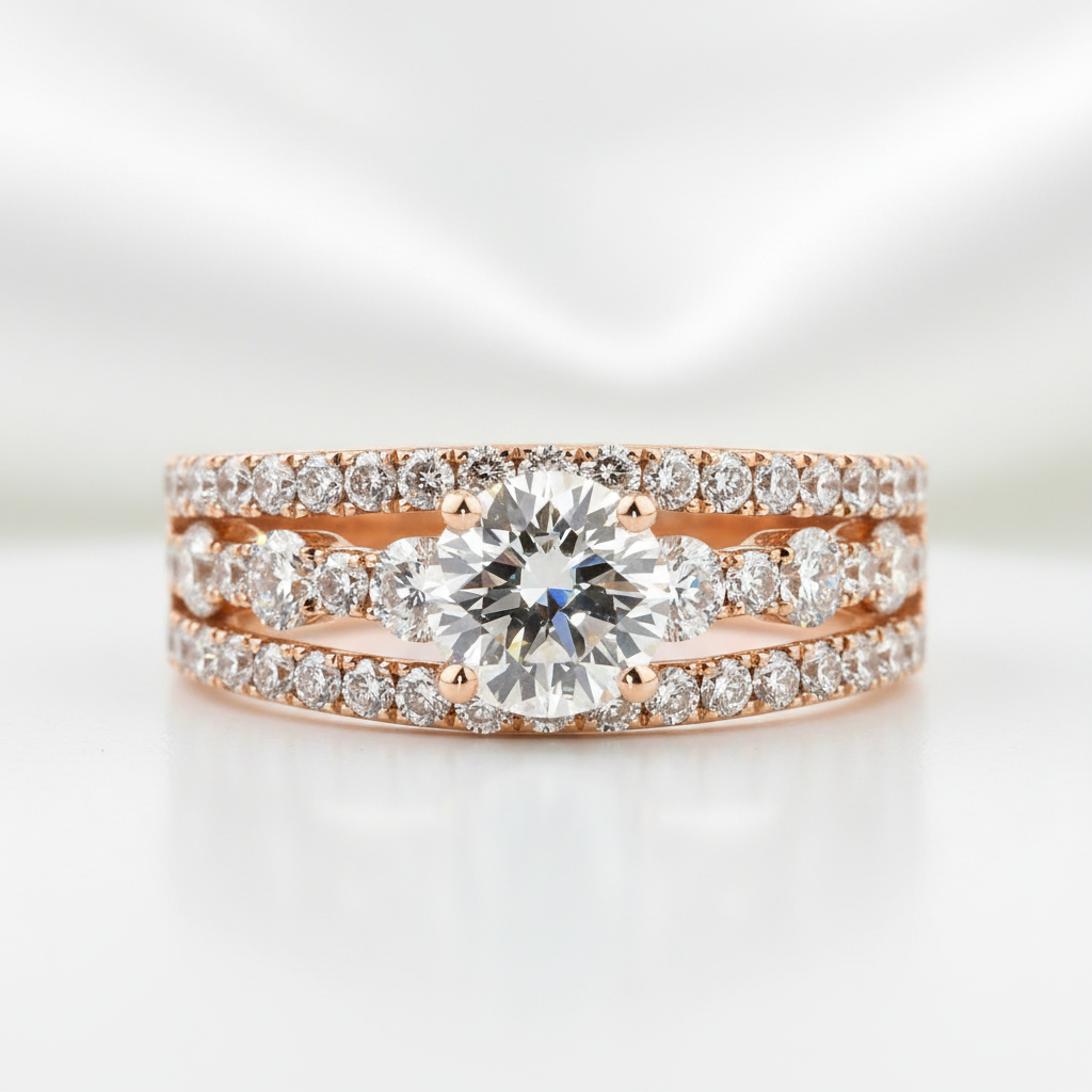 2.50 ct Round Brilliant Cut Diamond Option Engagement Ring - Evani Naomi Jewelry