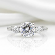2.50 ct Round Brilliant Cut Three Diamond Option Engagement Ring - Evani Naomi Jewelry