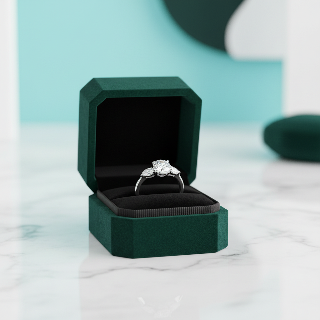 2.50 ct Round Brilliant Cut Three Diamond Option Engagement Ring - Evani Naomi Jewelry