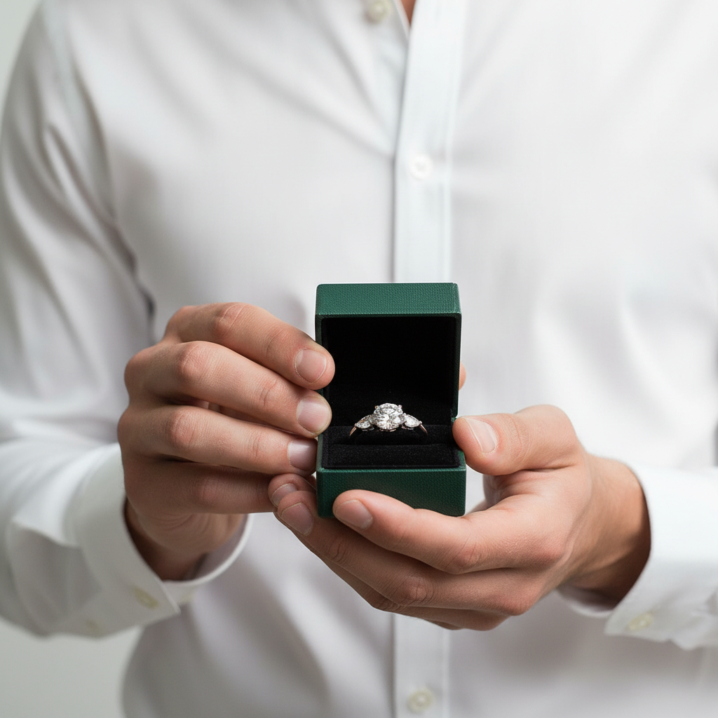 2.50 ct Round Brilliant Cut Three Diamond Option Engagement Ring - Evani Naomi Jewelry