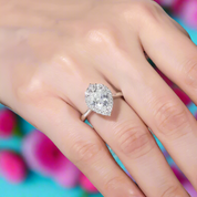 2.6 Ct Pear Cut Diamond Engagement Ring-Evani Naomi Jewelry