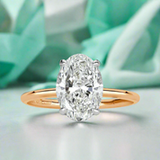 2.60 ct Oval Cut Diamond Two Tone 14k Gold Engagement Ring-Evani Naomi Jewelry