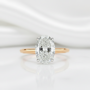 2.60 ct Oval Cut Diamond Option Two Tone 14k Gold Engagement Ring - Evani Naomi Jewelry