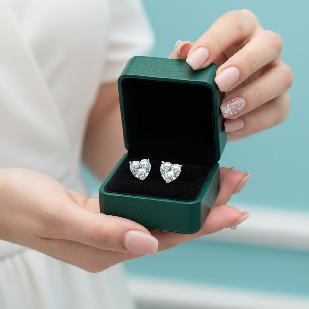 2.7 ct Heart-cut Diamond Option Stud Earrings