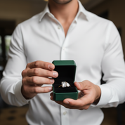 2.8 Ctw Emerald & Pear Cut Diamond OptionEngagement Ring - Evani Naomi Jewelry